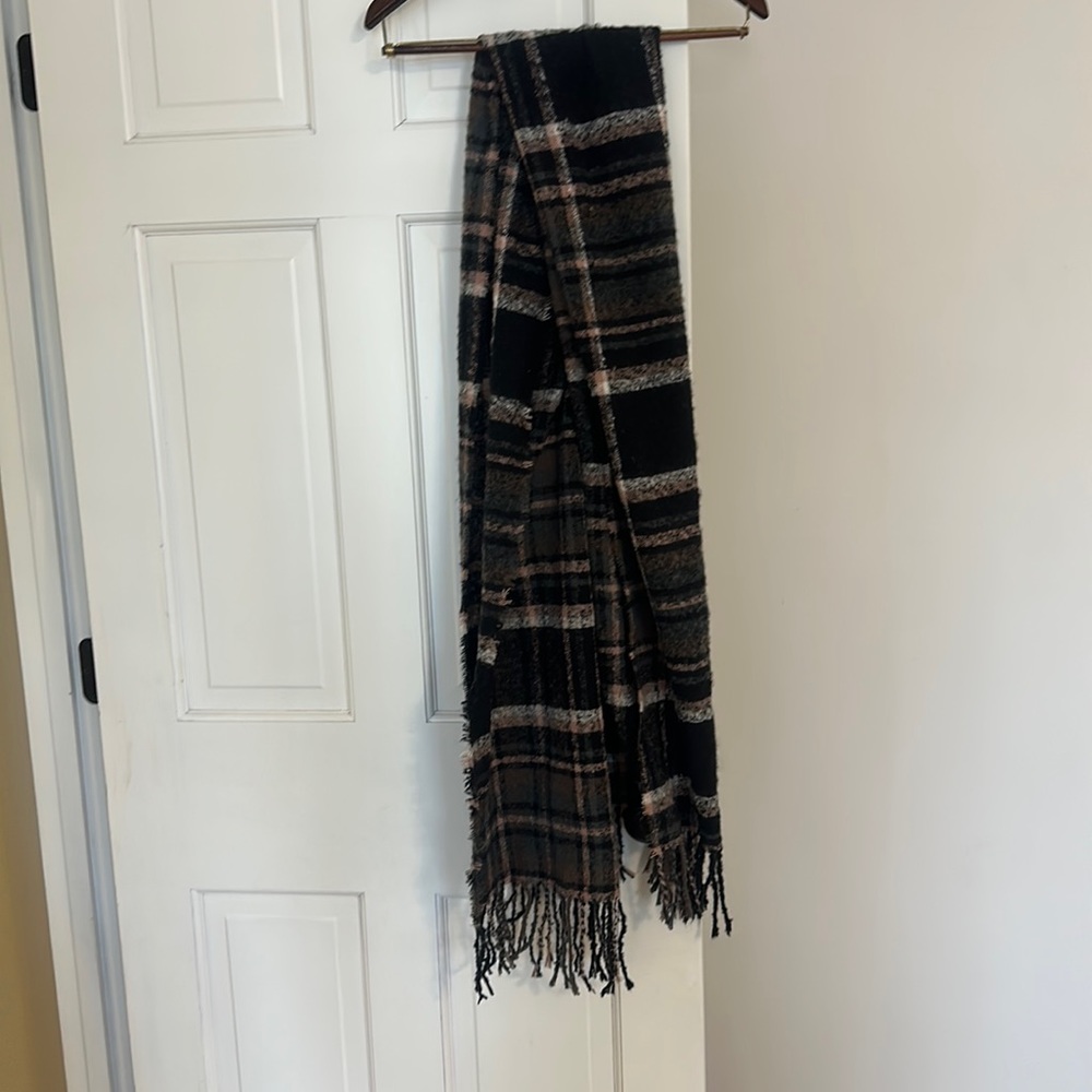 Black, white, pink, gray Blanket Scarf